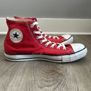 Converse Chuck Taylor All Star Mens 12 Red Shoes Hi Top Classic Canvas Sneakers